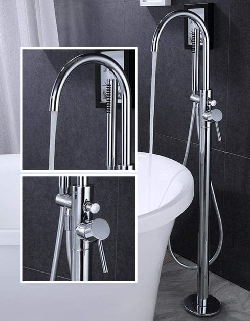 Aquarius Bathrooms Freestanding Bath Filler Aquarius RF-Series Floor Standing Bath Shower Mixer with Shower Kit