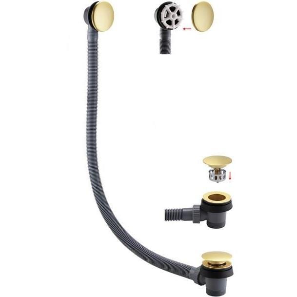 Aquarius Bathrooms Bath Waste Brushed Brass Aquarius Zanelli Click Clack Bath Waste and Overflow