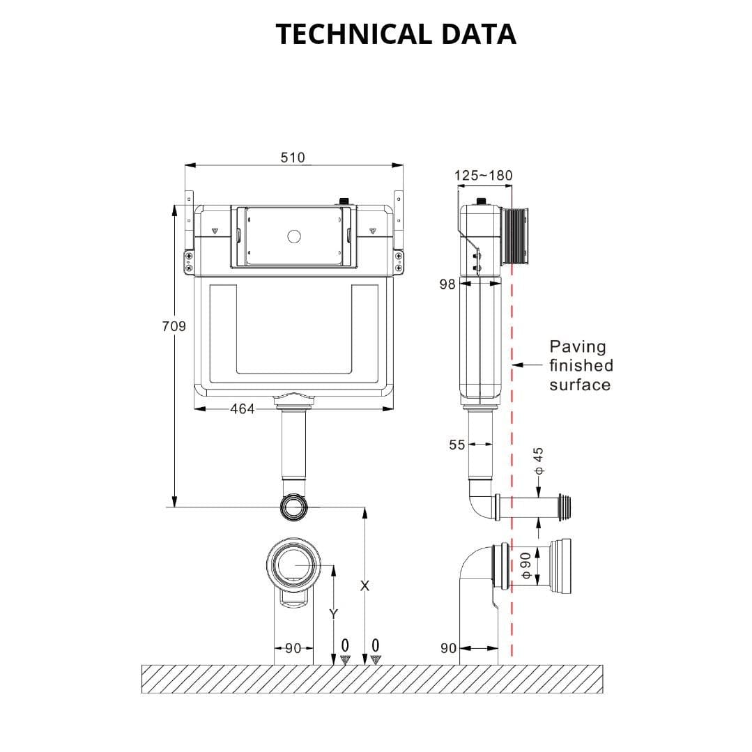 Aquarius Concealed Cistern Aquarius Raleigh Super Slim Concealed Cistern