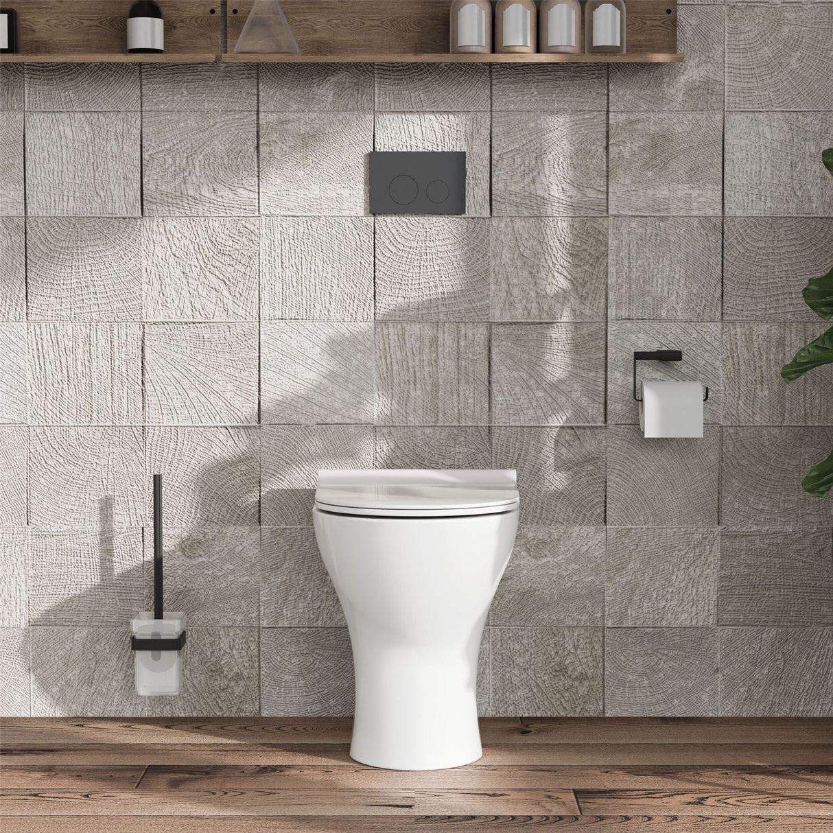 Aquarius Bathrooms Back To Wall Toilet Aquarius Vista Rimless Back to Wall Toilet with Soft Close Seat