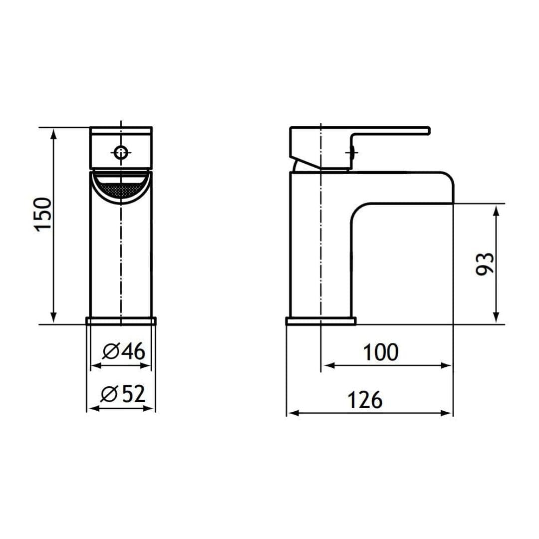 Aquarius Bathrooms Mono Basin Tap Aquarius Horseshoe Waterfall Mono Basin Mixer Tap with Waste