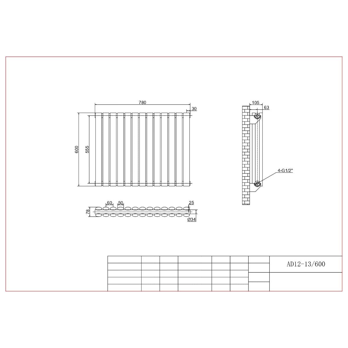 Aquarius Bathrooms Column Radiator Aquarius Athens Horizontal Double Column Radiator