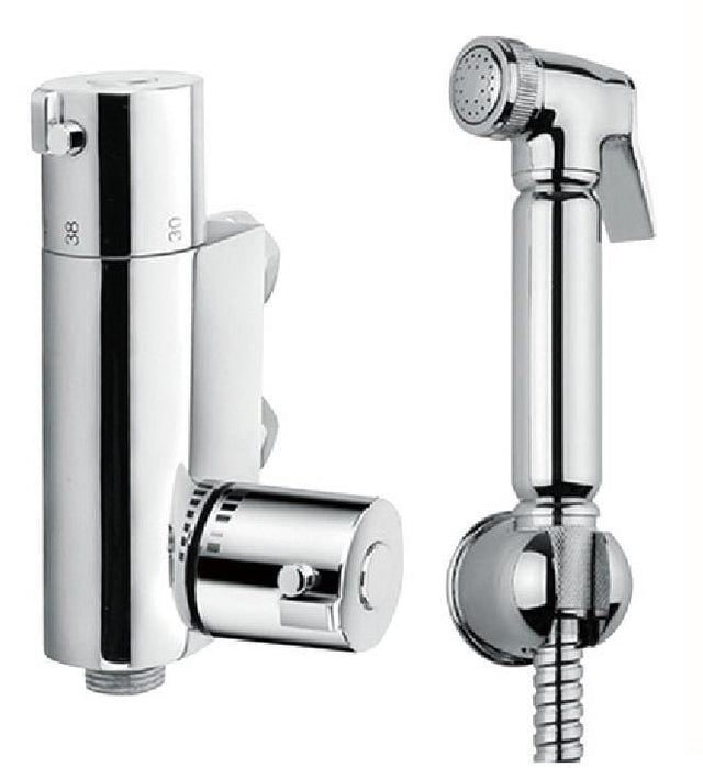 Aquarius Bathrooms Shattaf Aquarius FT Shattaf Douche Kit with Thermostatic Mini Valve Chrome AQFT82CR