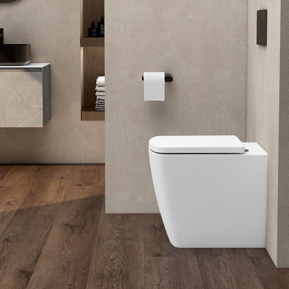 Aquarius Bathrooms Back To Wall Toilet Aquarius JF-Series Back to Wall Comfort Height Pan and Soft Close Seat White