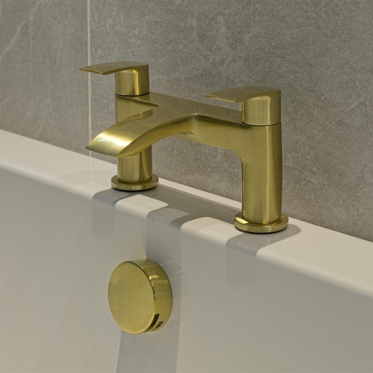 Aquarius Bathrooms Bath Mixer Brushed Brass Aquarius Arc Bath Filler Mixer Tap