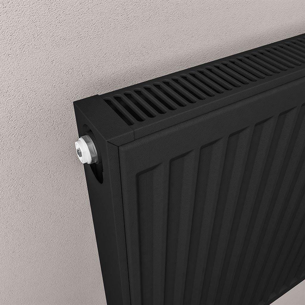 Aquarius Bathrooms Type 21 Aquarius Type 21 Compact Panel Radiator In Matt Black
