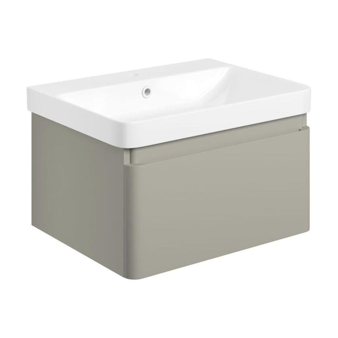 Aquarius Sophie 605mm Wall Hung Vanity Unit, Tall Boy Storage Unit, Tap and Fittings Bundle