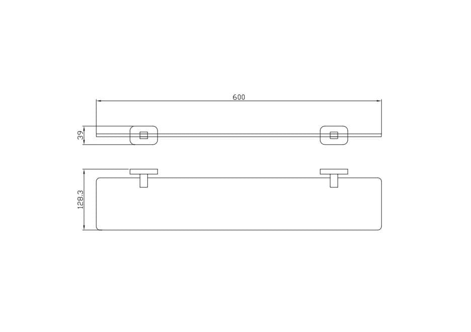Aquarius Bathrooms Shelf Aquarius Auro Glass Shelf Brushed Brass AQAU52453