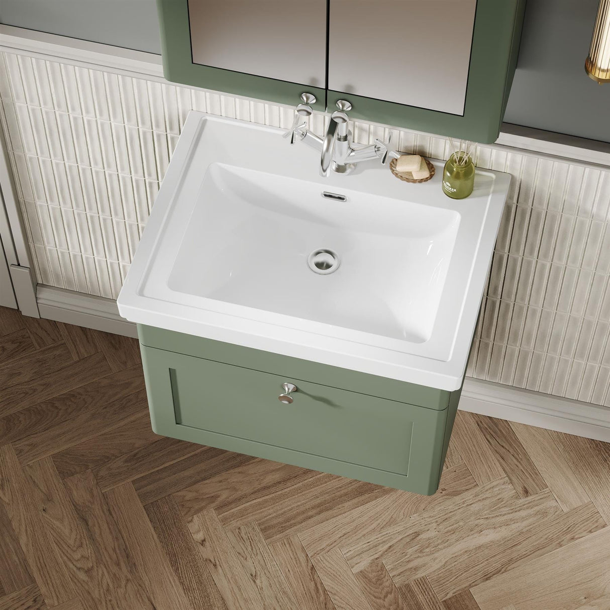 Aquarius Wall Mounted Vanity Unit Aquarius Leighton 600mm Wall Mounted One Drawer Vanity Unit with Basin