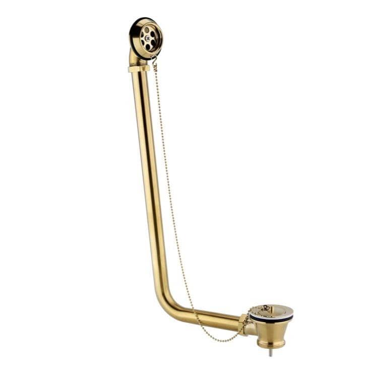 Aquarius Bathrooms Exposed Bath Waste Brushed Brass Aquarius FT Exposed Bath Plug and Chain Waste