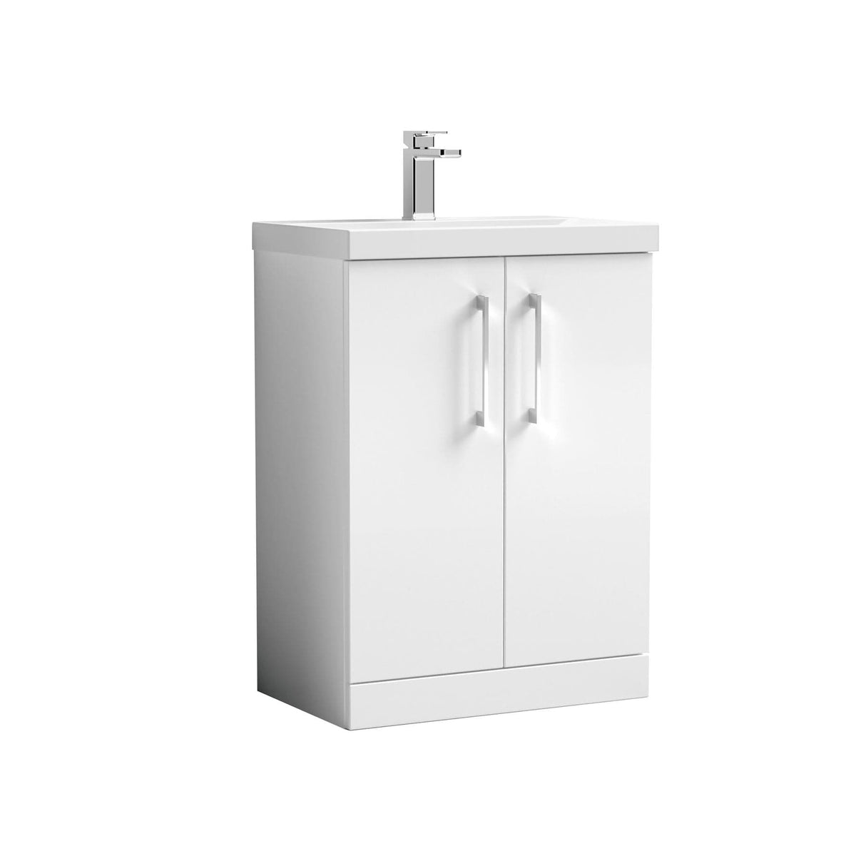 Aquarius Floor Standing Vanity Unit Aquarius Brisbane 600mm 2 Door Floor Standing Vanity Unit with 1 Tap Hole Mid Edge Basin