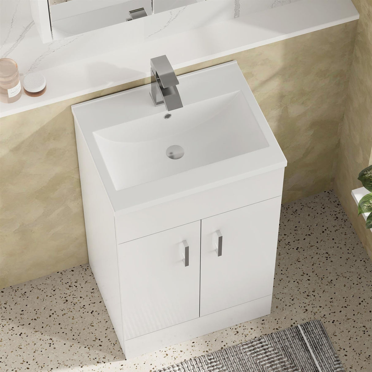 Aquarius Floor Standing Vanity Unit Aquarius Adelaide Floor Standing Vanity Unit with 1 Tap Hole Ceramic Basin