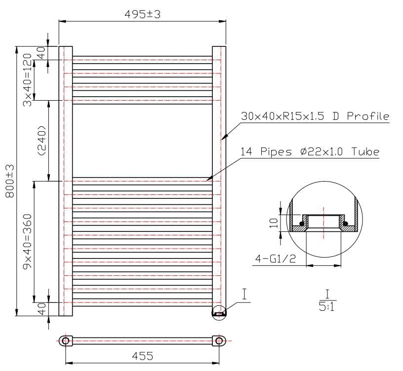 Aquarius Bathrooms Ladder Rail Aquarius Noir High Output Ladder Towel Rail Matt Black