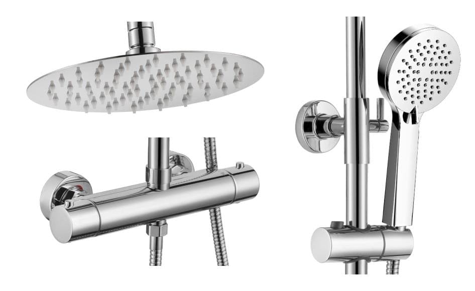 Aquarius Bathrooms Exposed Shower Set Aquarius RainLux Cool Touch Adjustable Round Exposed Shower Valve and Kit