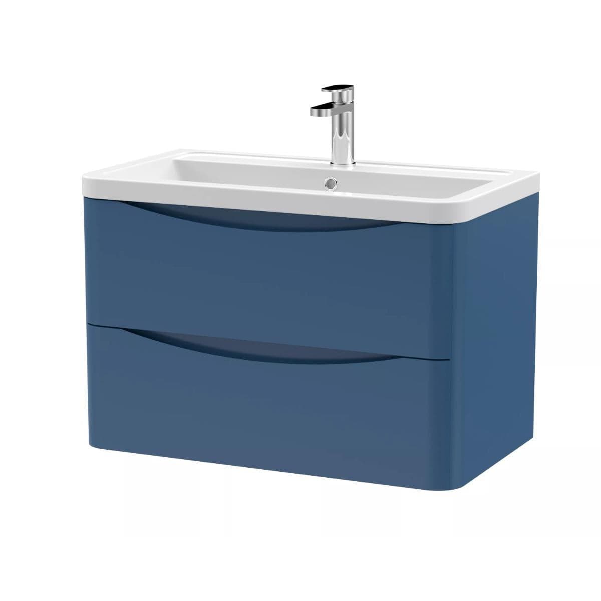 Aquarius Bathrooms Wall Mounted Vanity Unit Aquarius Seren 800mm Wall Mounted Two Drawer Vanity Unit with Basin