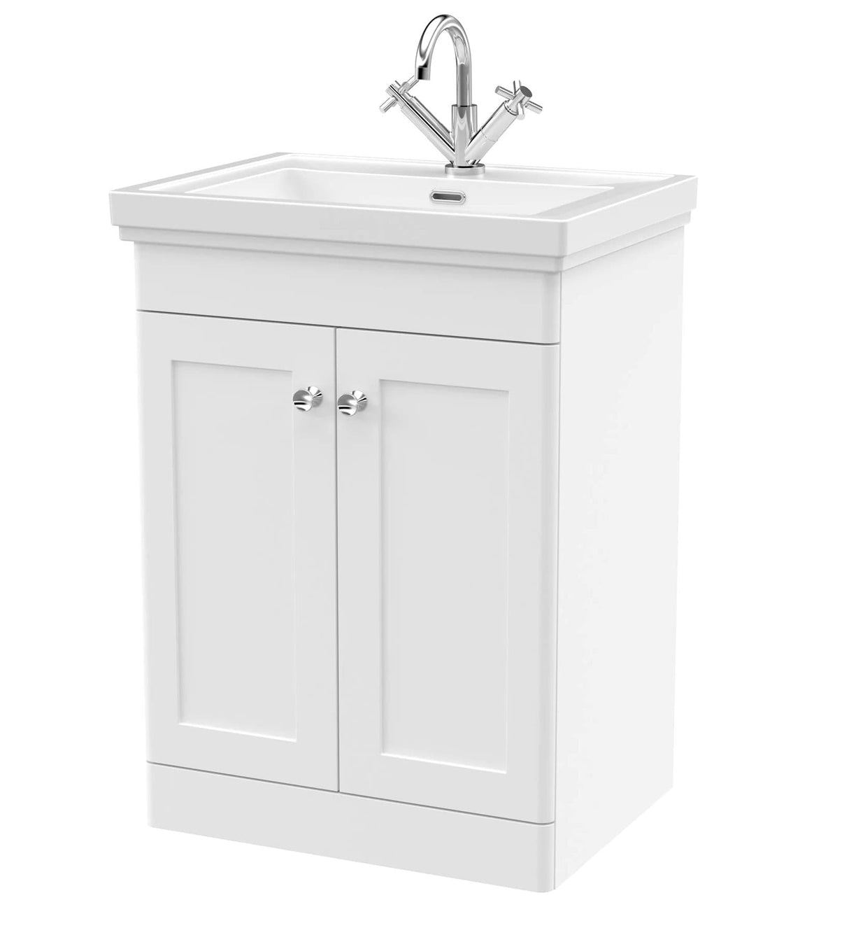 Aquarius Bathrooms Floor Standing Vanity Unit Aquarius Leighton 600mm Floor Standing Two Door Vanity Unit with Basin
