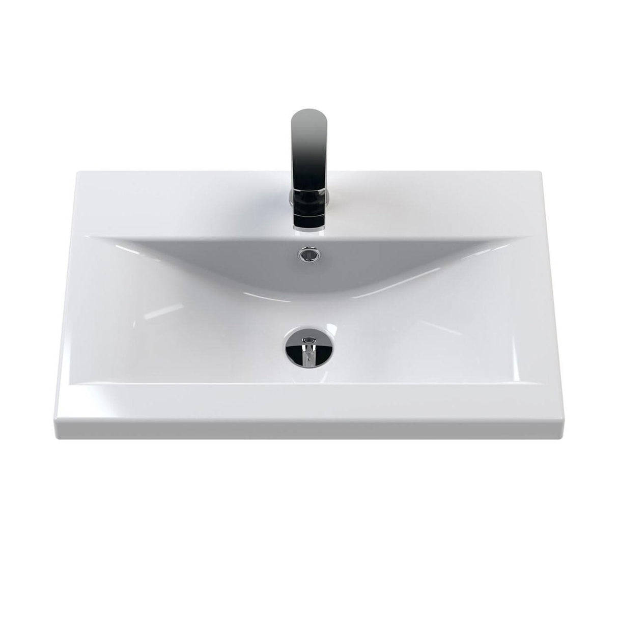 Aquarius Wall Mounted Vanity Unit Aquarius Brisbane 600mm Wall Hung 2 Door Vanity Unit with 1 Tap Hole Mid Edge Basin