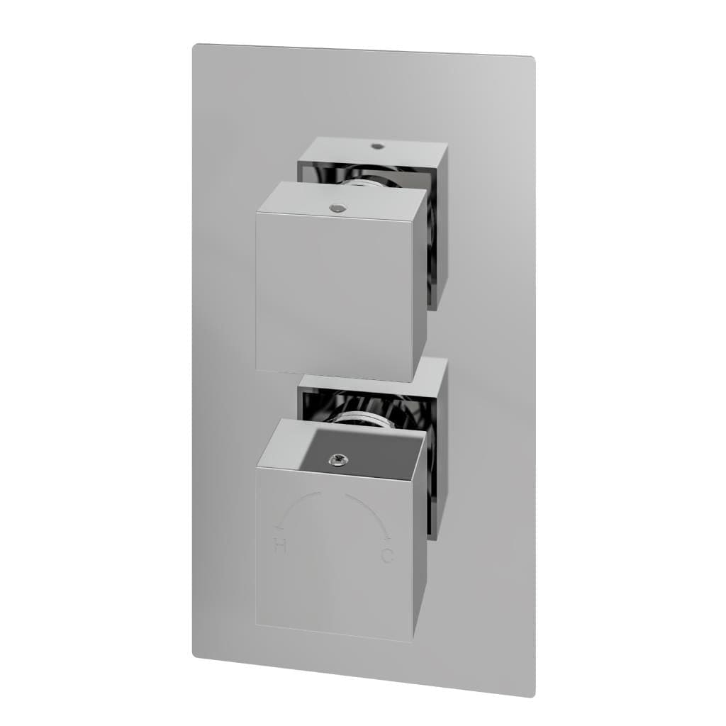 Aquarius Bathrooms Concealed Shower Valve Chrome Aquarius Modern Square Thermostatic Two-Way Concealed Shower Valve
