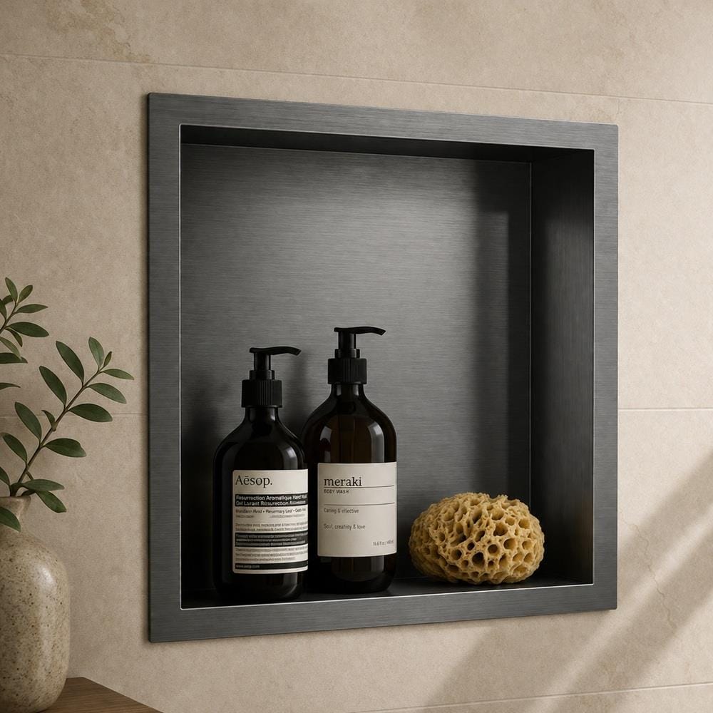 Aquarius Bathrooms Shelf Gun Metal Grey / 300 x 300mm Aquarius Shower Niche