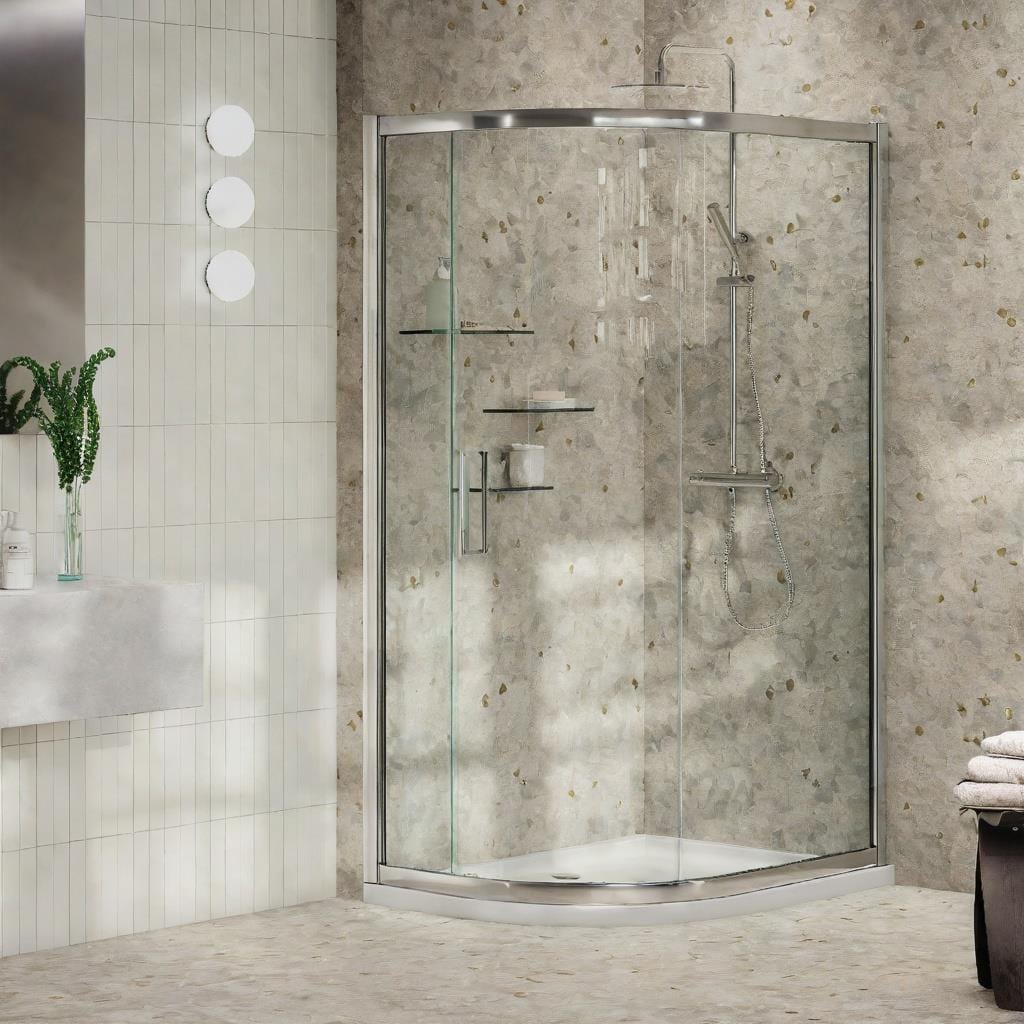 Aquarius Bathrooms Quadrant Shower Enclosure Silver / 1200mm x 900mm Aquarius Pluvia 8mm Quadrant Single Sliding Shower Door