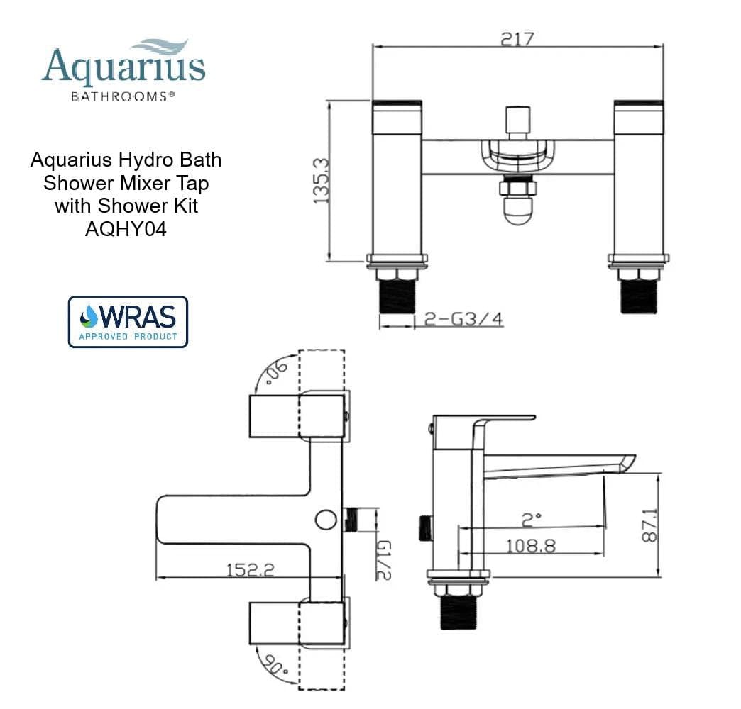 Aquarius Bathrooms Bath Shower Mixer Aquarius Hydro Bath Shower Mixer Tap with Shower Kit