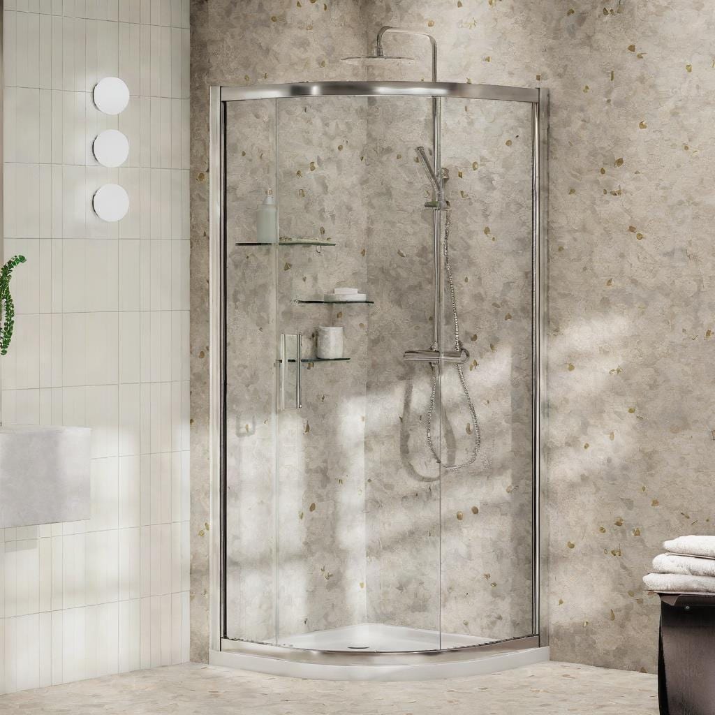 Aquarius Bathrooms Quadrant Shower Enclosure Silver / 900mm Aquarius Pluvia 8mm Quadrant Single Sliding Shower Door