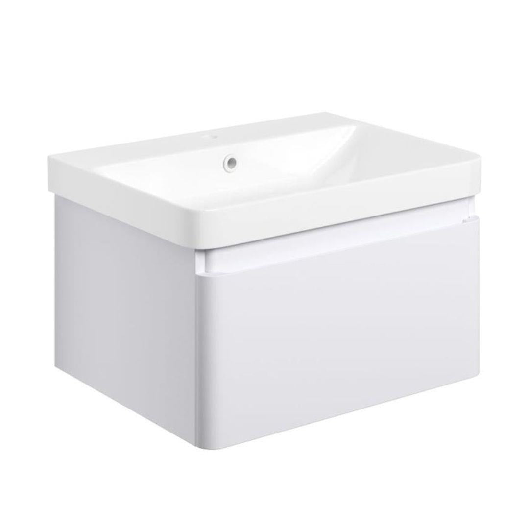 Aquarius Sophie 605mm Wall Hung Vanity Unit, Tall Boy Storage Unit, Tap and Fittings Bundle