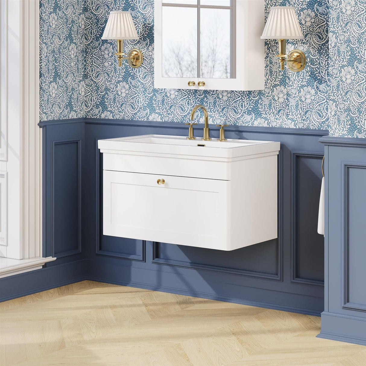 Aquarius Bathrooms Wall Mounted Vanity Unit Aquarius Leighton 800mm Wall Mounted One Drawer Vanity Unit with Basin