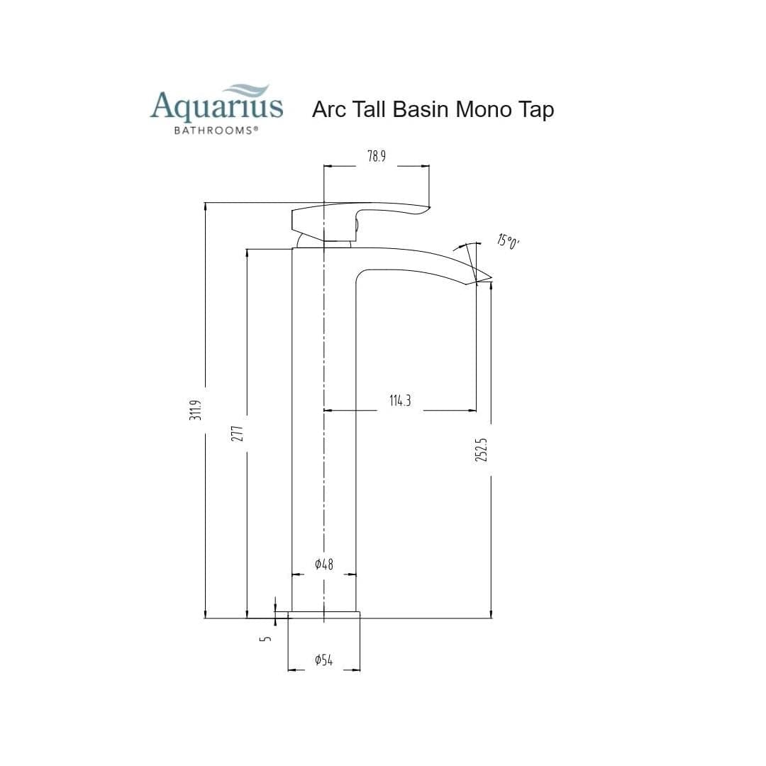 Aquarius Bathrooms Mono Basin Tap Aquarius Arc Tall Mono Basin Mixer Tap