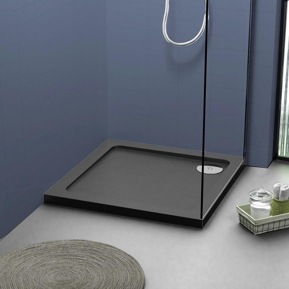 Aquarius Bathrooms Square Shower Tray Aquarius Urbano Square 45mm Stone Resin Shower Tray in Slate Grey