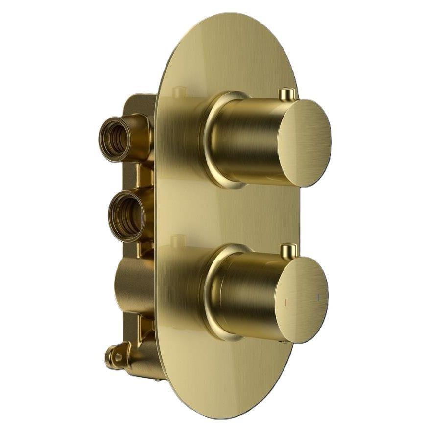 Aquarius RainLux Round 2 Outlet Shower Set with Shower Head and Single Function Handset