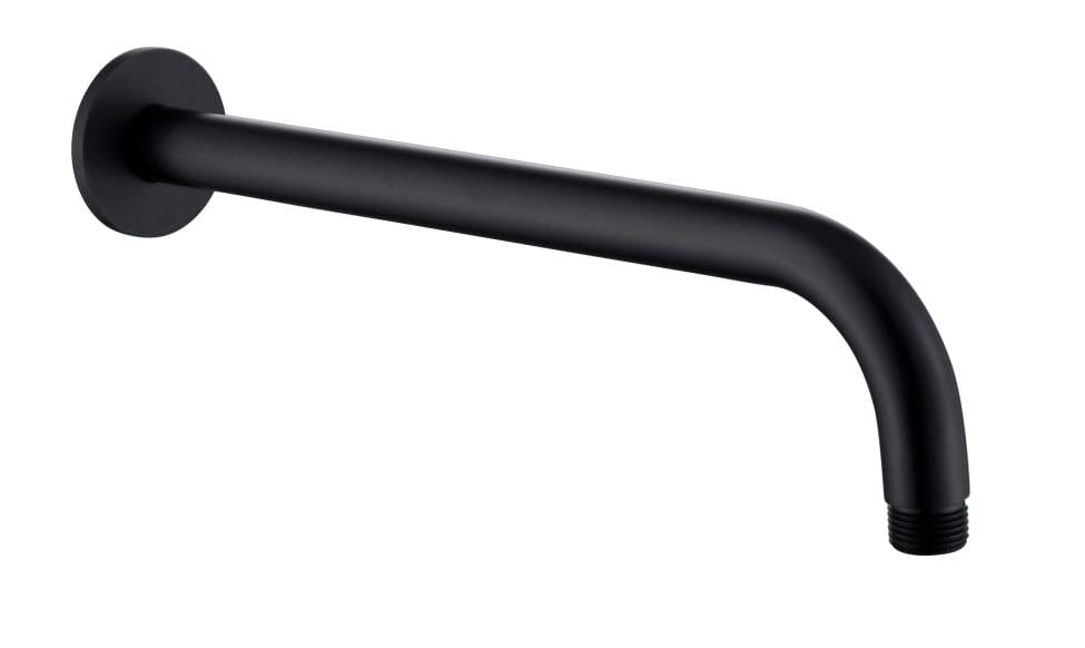 Aquarius Bathrooms Shower Arm Aquarius RainLux 300MM Round Wall Shower Arm Matt Black AQRL01MB