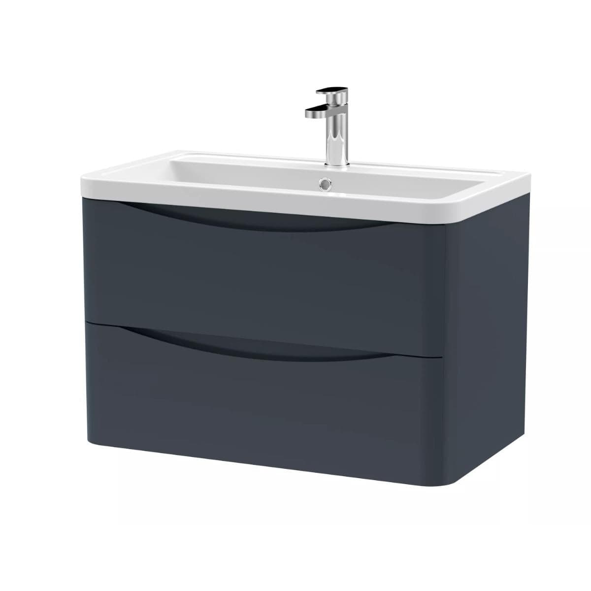 Aquarius Bathrooms Wall Mounted Vanity Unit Aquarius Seren 800mm Wall Mounted Two Drawer Vanity Unit with Basin