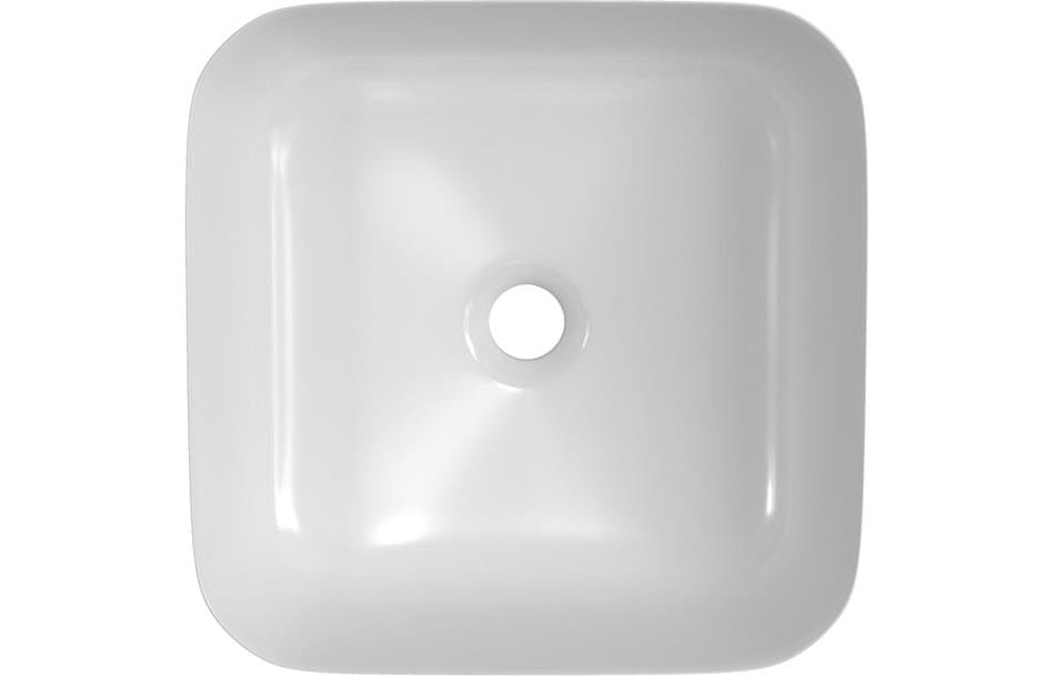 Aquarius Bathrooms Countertop Basin Aquarius V-Series 3 Square 0TH Vessel Wash Bowl 400mm Matt White AQVS0060