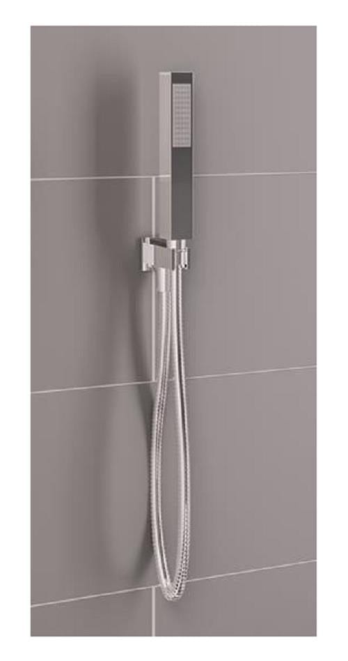 Aquarius Bathrooms Shower Kit Aquarius Modern Square Wall Mounted Shower Kit with Outlet and Hose Chrome AQ60133132