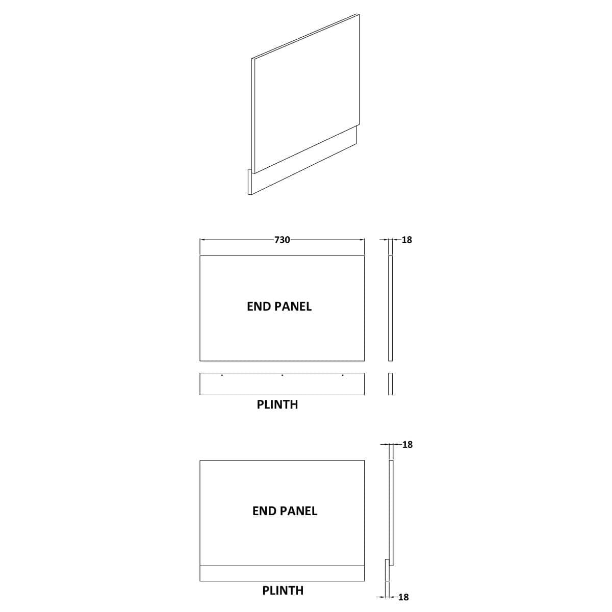 Aquarius Bathrooms Bath Panel Aquarius Halite Waterproof End Bath Panel in White Gloss