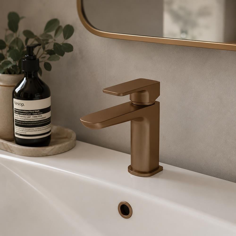 Aquarius Bathrooms Mono Basin Tap Brushed Bronze Aquarius Hydro Mono Basin Mixer Tap with Waste