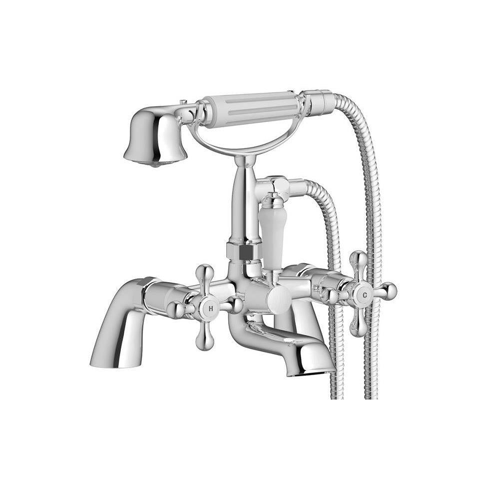 Aquarius Timeless Crosshead Bath Shower Mixer Tap with Kit in Chrome