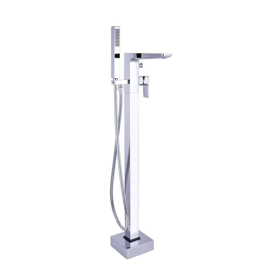 Aquarius Bathrooms Freestanding Bath Filler Chrome Aquarius Hydro Floor Standing Bath Shower Mixer Tap with Shower Kit