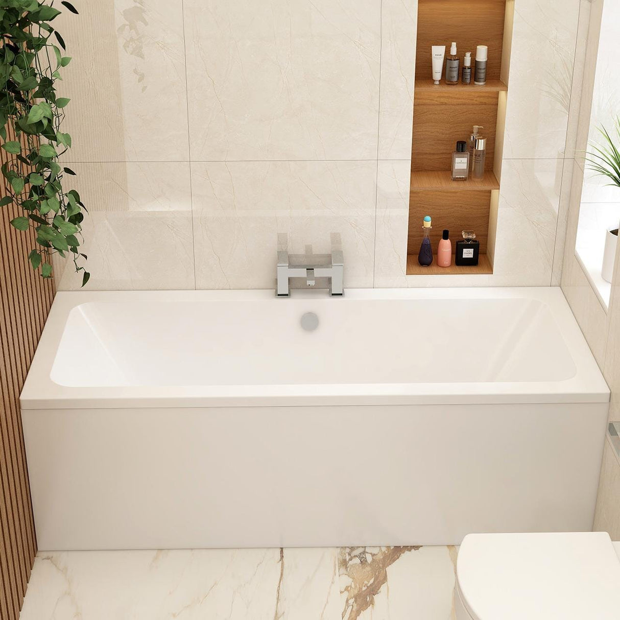 Aquarius Bathrooms Double Ended Bath 1700 x 750mm Aquarius Aaron Double Ended Reinforced Bath