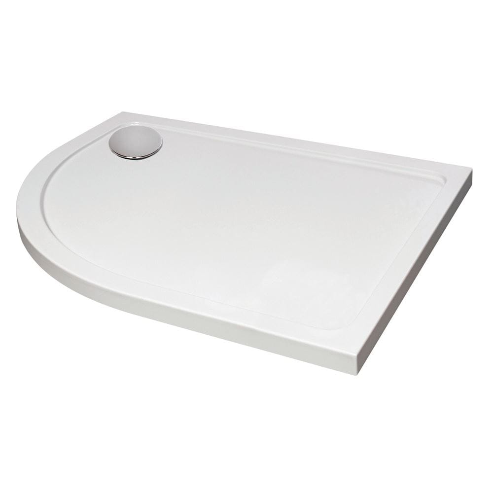 Aquarius Bathrooms Quadrant Shower Tray 900x760mm / Left Hand Aquarius Urbano Offset Quadrant 45mm Stone Resin Shower Tray in White