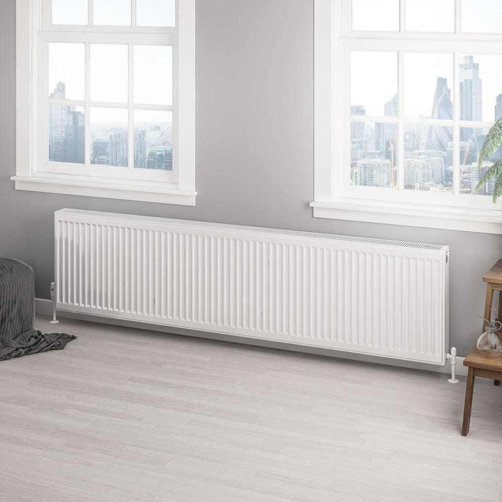 Aquarius Bathrooms Bathroom Heating 500 x 2000 Aquarius Type 22 Compact Panel Radiator in Gloss White