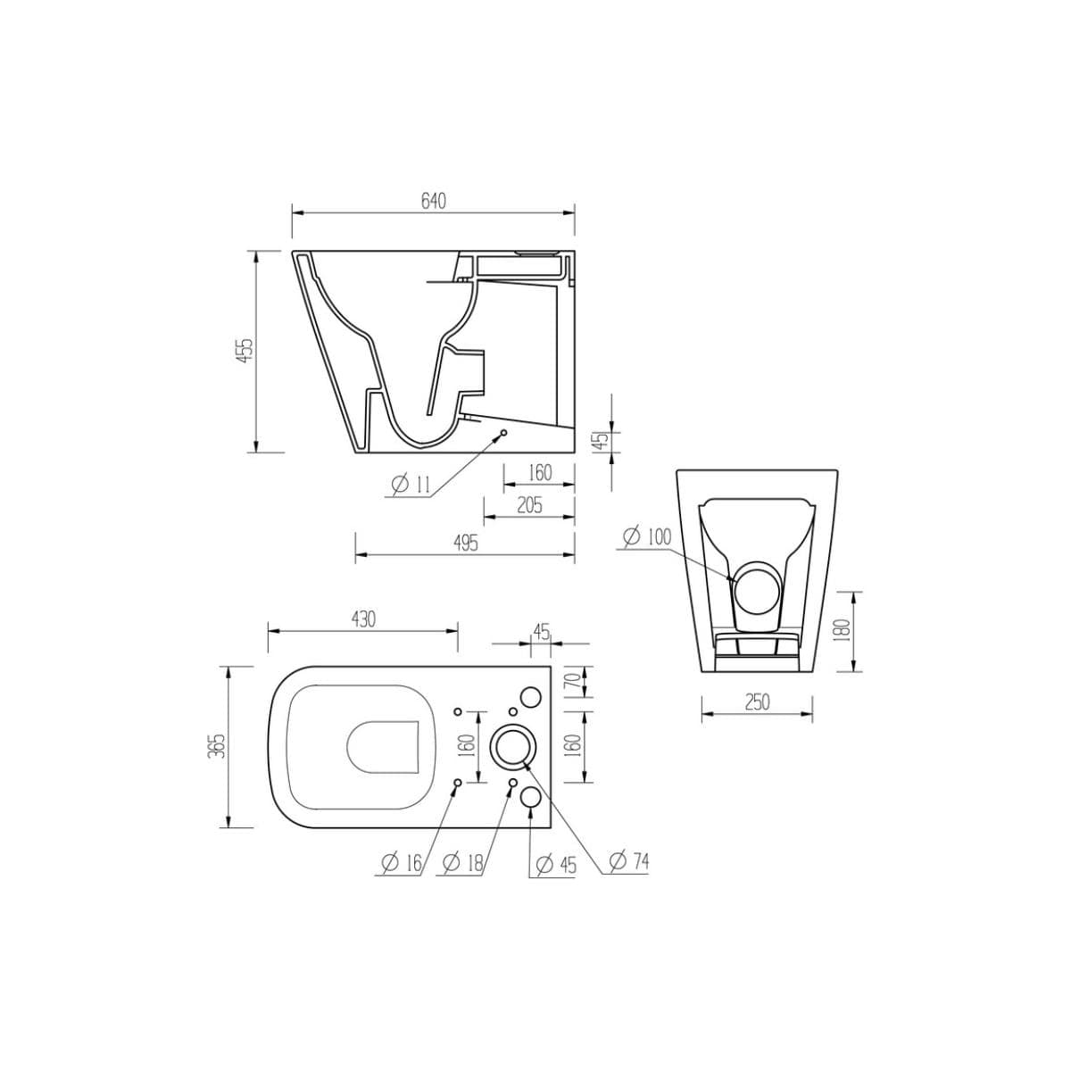 Aquarius Bathrooms Close Coupled Toilet Aquarius Laura Rimless Close Coupled Open Back Comfort Height Toilet with Soft Close Seat