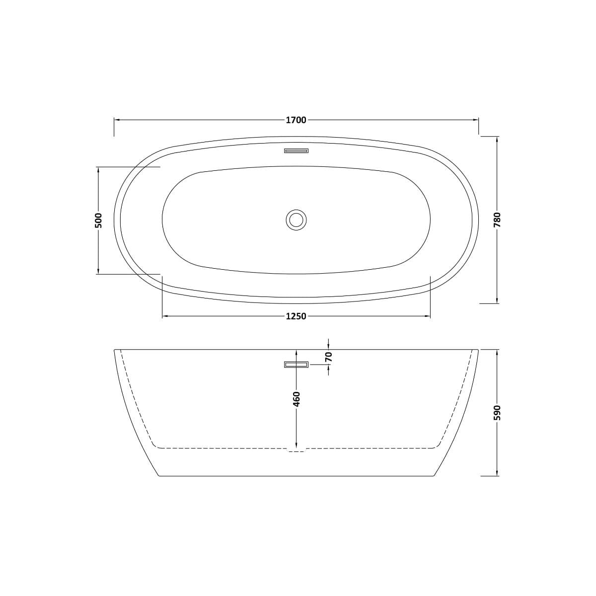 Aquarius Bathrooms Modern Freestanding Bath Aquarius Drift Double Ended Freestanding Bath
