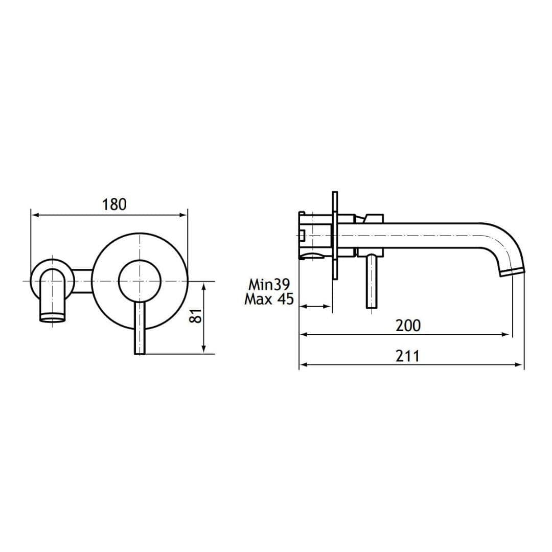 Aquarius Bathrooms Wall Mounted Basin Tap Aquarius Curve Wall Mounted Basin Mixer Tap
