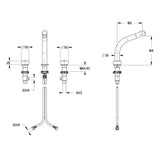 Aquarius Bathrooms 3 Tap Hole Basin Set Aquarius Ixora 3 Hole Basin Mixer Tap in 316 Stainless Steel