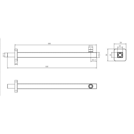 Aquarius Bathrooms Fixed Shower Arm Aquarius Modern Square Fixed Overhead Shower Arm