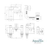 Aquarius Arc Complete Brassware Pack with Bath and Basin Tap and Exposed Shower