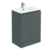 Aquarius Bathrooms Floor Standing Vanity Unit 600mm Aquarius Halite Waterproof Grey Vanity Unit and 1TH Basin