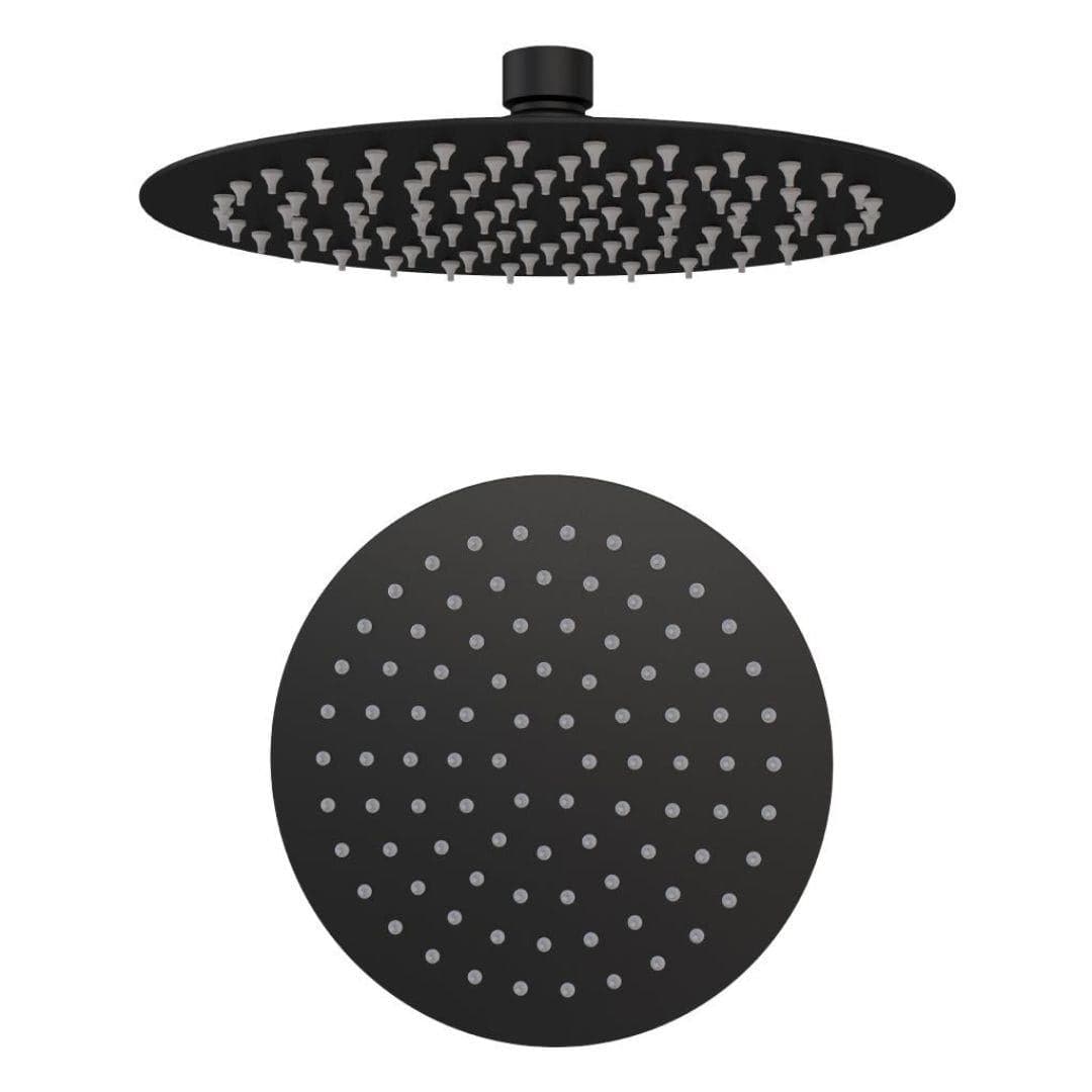Aquarius Bathrooms Fixed Shower Head Matt Black Aquarius Modern Round Over Head Shower Head